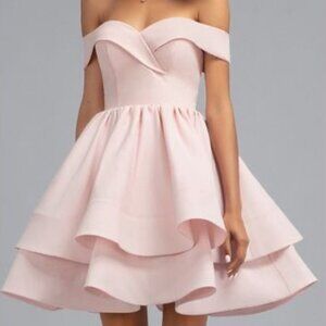 JJ's House Cascading Ruffles A-Line Stretch Crepe Dress - 8/10